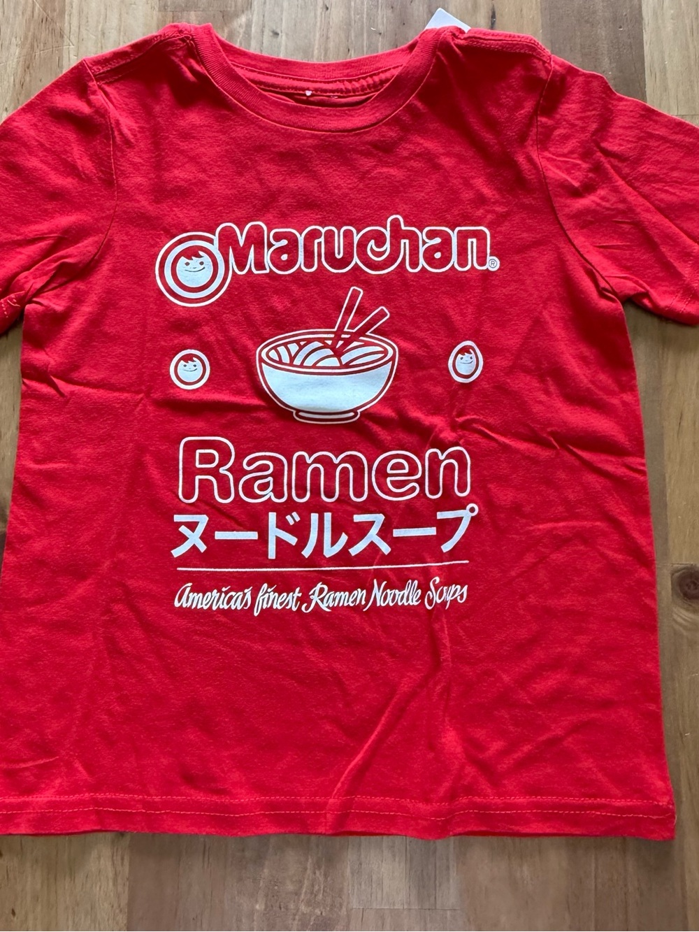 NWT Maruchan Ramen Noodles Graphic T-Shirt Kids Size 4/5 XS Red